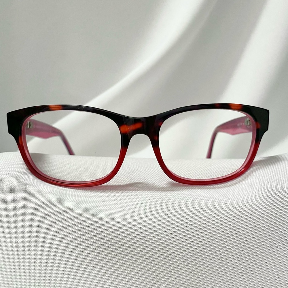 Armani Exchange frames with current prescription, pink shades with black